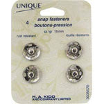 Snap Fasteners Nickel - size 7 / 15mm (5⁄8″) - 4 sets. 3035070
