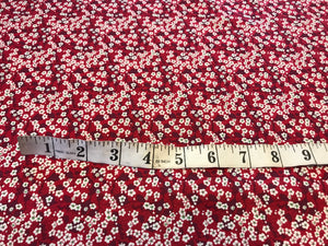 Liberty Tana Lawn Red Mitsi Valeria 100% Cotton.    1/4 Meter Price