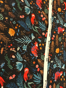 Red Fox in the Forest 100% Cotton Poplin.    1/4 Metre Price