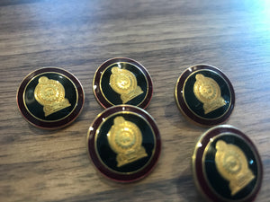 Gold & Black Emblem Suiting Button.   Price per button