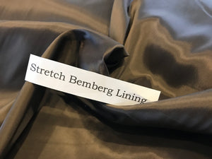 Green Brown Stretch Bemberg Lining     1/4 Meter Price