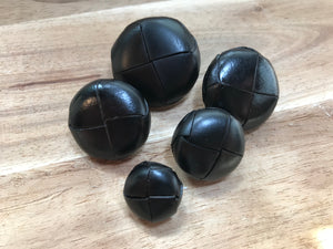 Black Woven Leather Buttons