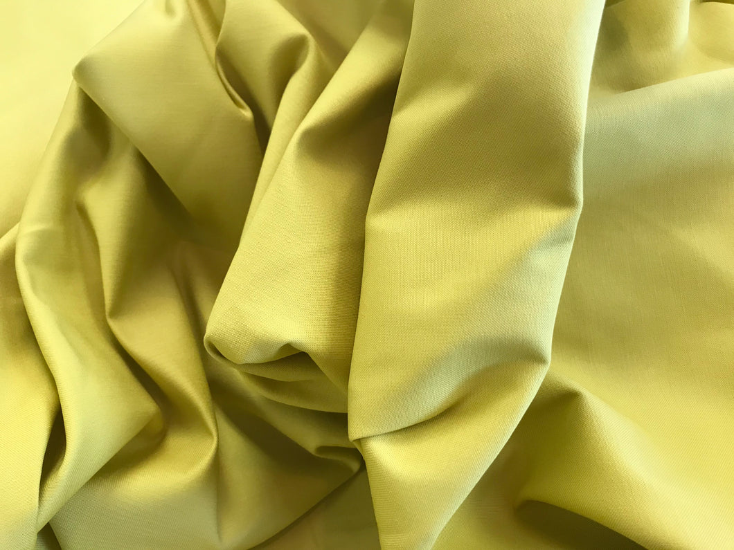 Chartreuse Cotton Sateen 97% Cotton 3% Spandex     1/4 Meter Price