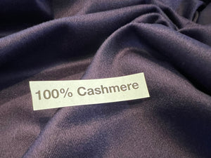 Exclusive Designer Eggplant 100% Cashmere.   1/4 Metre Price