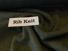 Load image into Gallery viewer, Military Green Tubular Ribbing Knit.   1/4 Metre Price