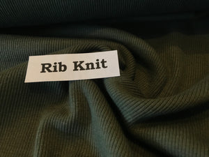 Military Green Tubular Ribbing Knit.   1/4 Metre Price