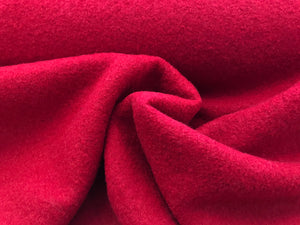 Red Boiled 100% Wool     1/4 Meter Price