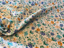 Load image into Gallery viewer, Aqua &amp; Mustard 100% Cotton Voile.   1/4  Metre Price