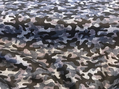 Grey Camouflage 100% Cotton     1/4 Meter Price