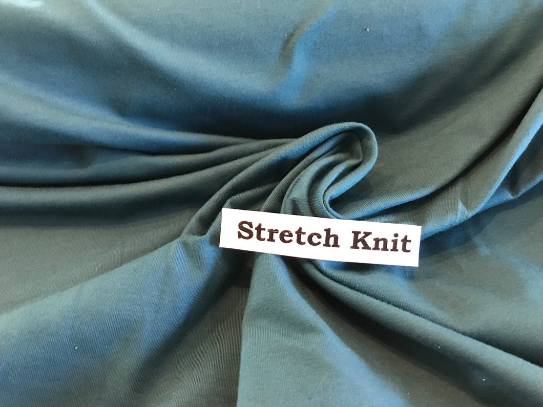 Kingfisher Teal knit 2 way stretch. 95% Cotton 5% Elastane      1/4 Metre Price