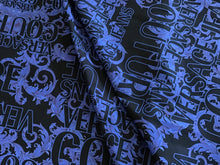 Load image into Gallery viewer, Designer Black/Blue Scroll 100% Cotton