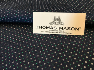 Blue with Red Dots Thomas Mason 100% Cotton Shirting  1/4 Meter Price