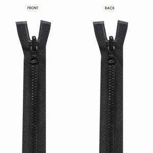 Activewear One Way Separating Reversible Tab Zipper 65cm (26″) - Black