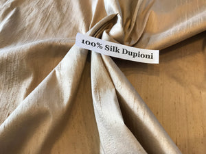 Soft Peach Gold 100% Silk Dupioni.    1/4 Meter Price
