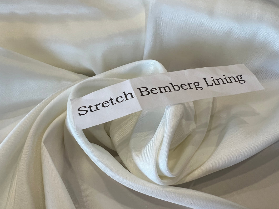 White Stretch Bemberg Lining     1/4 Meter Price