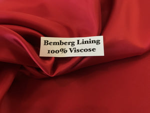 Red 100% Bemberg Lining     -      1/4 Meter Price