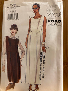 Vintage Vogue #7314 Koko Beall Size 12-14-16