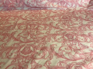 Pink Baroque 100% Cotton Knit.    1/4 Metre Price