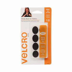 VELCRO Sticky Back for Fabrics Oval Black - 19 x 25mm (3⁄4″ x 1″) - 8 pcs.