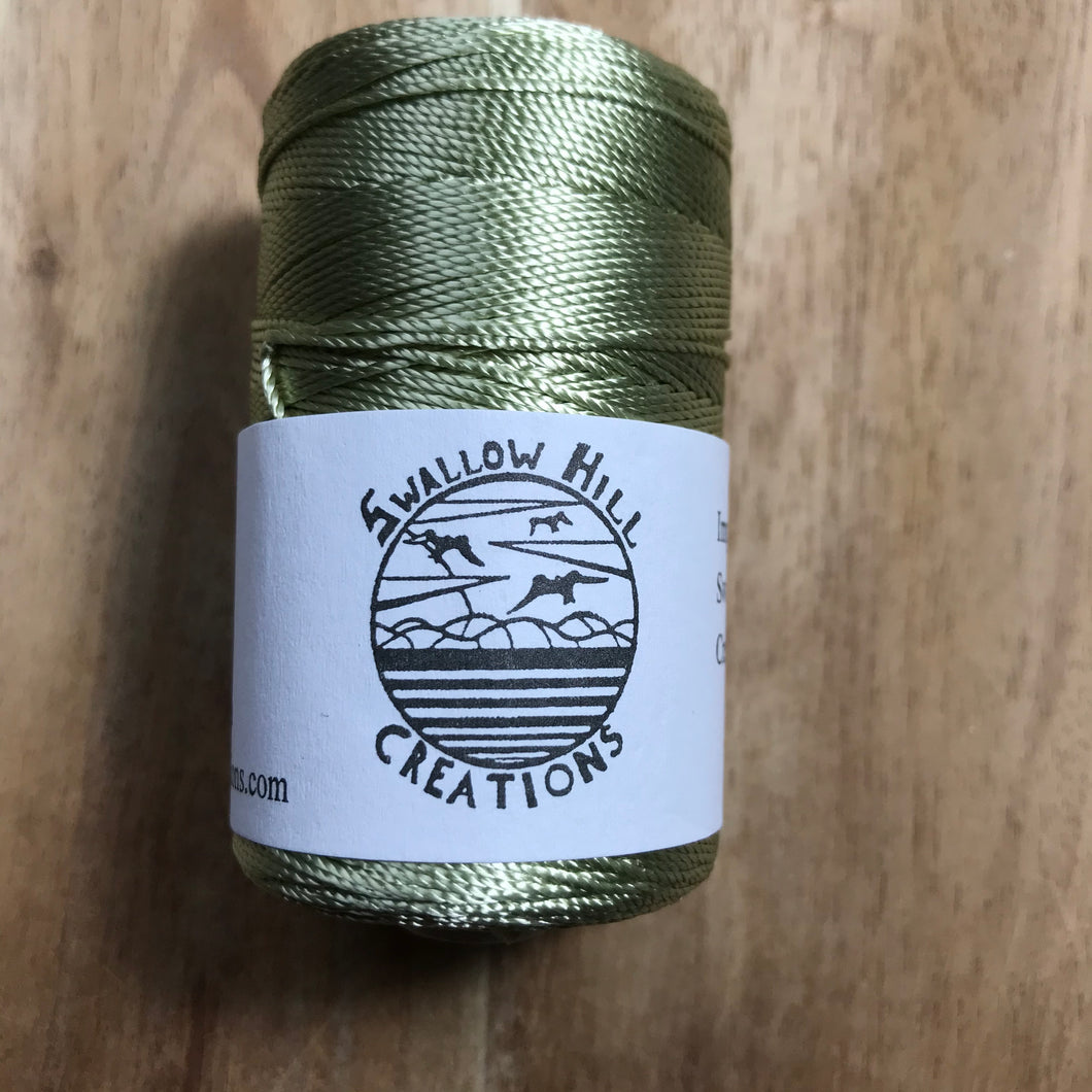 Swallow Hill Creations. 1 spool 242 m Fern Green Beading cord 100% Rayon