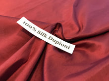 Load image into Gallery viewer, Crimson 100% Silk Dupioni  1/4 Meter Price
