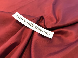 Crimson 100% Silk Dupioni  1/4 Meter Price