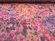 Load image into Gallery viewer, Rose Garden Crinkle 100% Silk Chiffon.    1/4 Metre Price