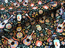 Load image into Gallery viewer, Day of the Dead 100% Cotton Poplin.   1/4 Metre price
