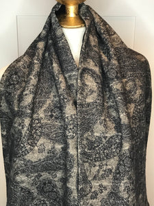 Unisex Silk & Paisley Wool Scarf