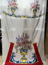 Load image into Gallery viewer, Designer Majolica Floral Vase 100% Silk Twill Panel.  Panel Price
