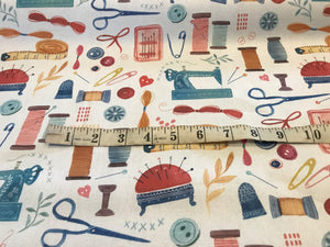 Sewing is Life 100% Cotton Canvas.   1/4 Metre Price