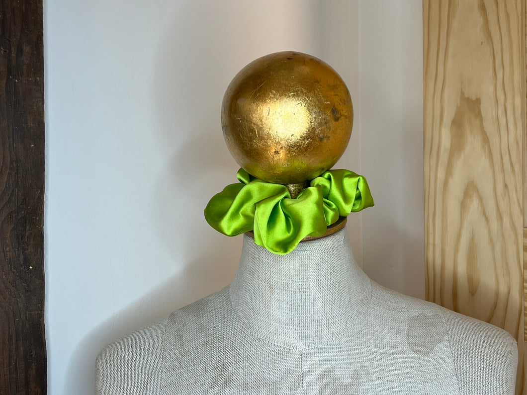 Designer Chartreuse 100% Silk  Scrunchie