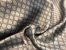 Load image into Gallery viewer, Blue-Grey Designer Chain Link 100% Silk Dot Jacquard     1/4 Meter Price