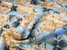 Load image into Gallery viewer, Designer Hydrangeas 100% Silk Twill.   1/4 Metre Price