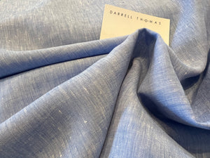 Blue Flecked 100% Handkerchief Linen.  1/4 Metre Price