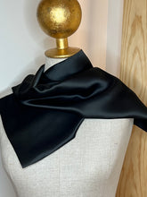Load image into Gallery viewer, Black 100% Silk Charmeuse Scarf