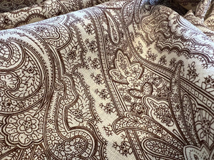 Cocoa Paisley 100% Linen print    1/4 Metre Price