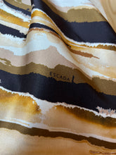 Load image into Gallery viewer, Designer Caramel &amp; Black Abstract Silk Scarf