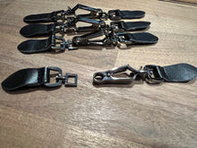 Load image into Gallery viewer, Brushed Silver Metal &amp; Leather Clasp.   Price per Clasp