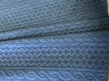 Load image into Gallery viewer, Blue Textured Faux Cable Knit 93% Polyester 5% Rayon 2% Spandex