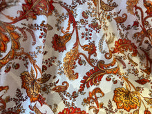 Load image into Gallery viewer, Orange &amp; White Paisley Italian 100% Cotton Voile   1/4 Metre Price