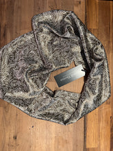 Load image into Gallery viewer, Taupe &amp; White Floral 100% Silk Charmeuse Scarf