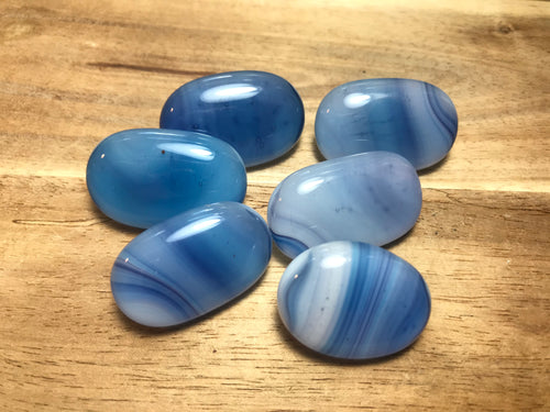Blue Mix Oval Glass Button