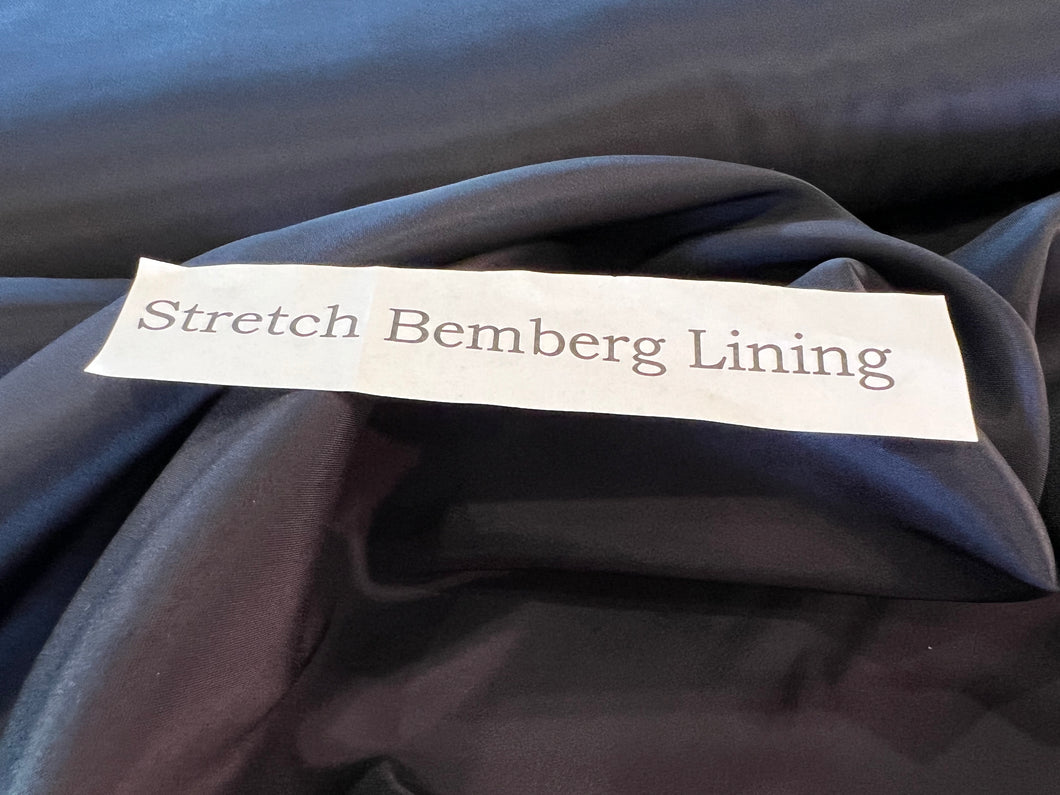 Navy Blue Stretch Bemberg Lining     1/4 Meter Price