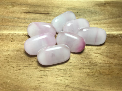 Pink Oval Glass Button