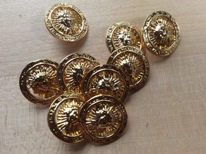 Gold Designer 5/8" Button     Price per Button