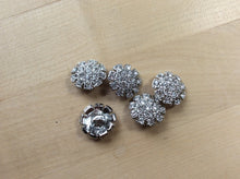 Load image into Gallery viewer, Silver Metal &amp; Rhinestone Button     Price per Button