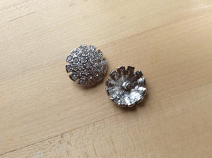 Silver Metal & Rhinestone Button     Price per Button