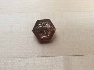 Designer Gold Medusa Hexagon Button.    Price per Button