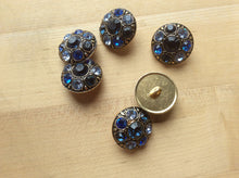 Load image into Gallery viewer, Blue Sapphire Rhinestone Button.    Price per Button
